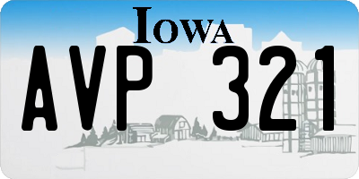 IA license plate AVP321