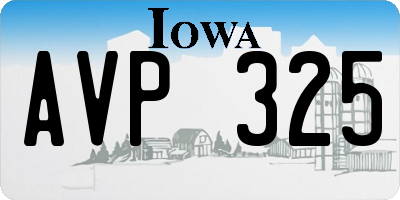 IA license plate AVP325