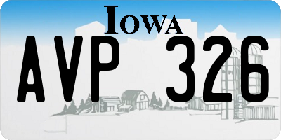 IA license plate AVP326