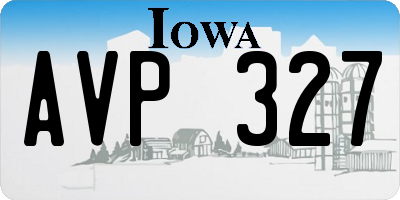 IA license plate AVP327