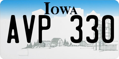 IA license plate AVP330