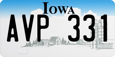IA license plate AVP331