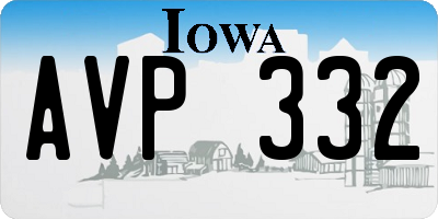 IA license plate AVP332