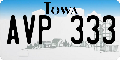 IA license plate AVP333