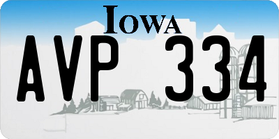 IA license plate AVP334
