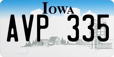 IA license plate AVP335