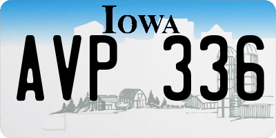IA license plate AVP336