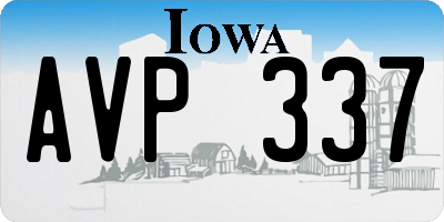 IA license plate AVP337