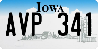 IA license plate AVP341