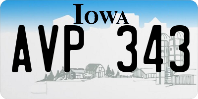 IA license plate AVP343