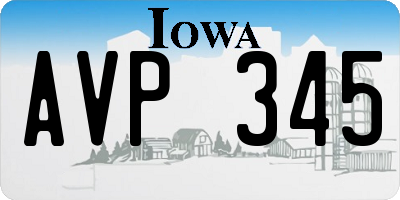 IA license plate AVP345