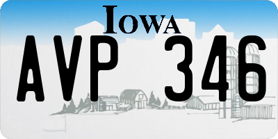 IA license plate AVP346