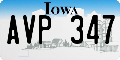 IA license plate AVP347