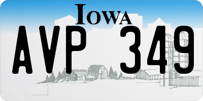 IA license plate AVP349