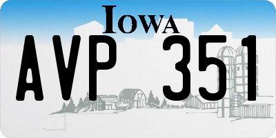 IA license plate AVP351
