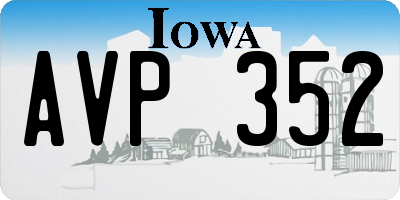 IA license plate AVP352
