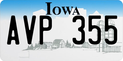 IA license plate AVP355