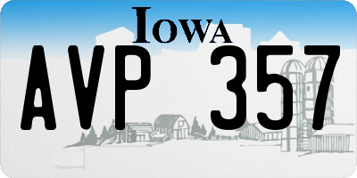 IA license plate AVP357