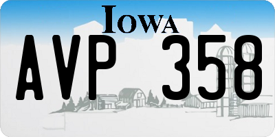 IA license plate AVP358
