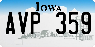 IA license plate AVP359