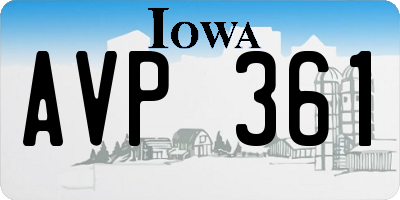 IA license plate AVP361