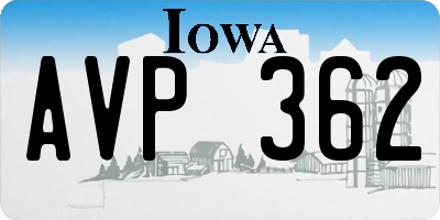 IA license plate AVP362