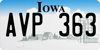 IA license plate AVP363