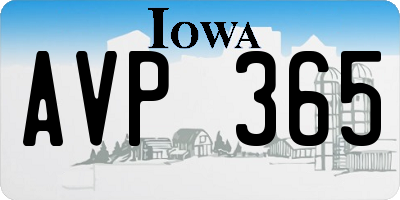 IA license plate AVP365