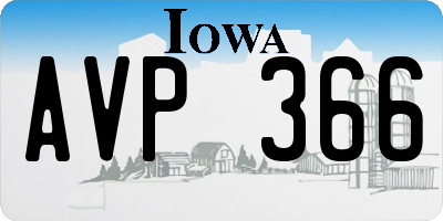 IA license plate AVP366