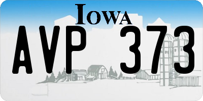 IA license plate AVP373