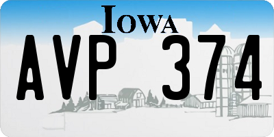 IA license plate AVP374