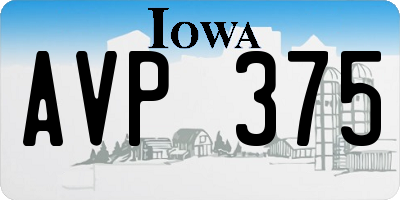 IA license plate AVP375