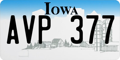 IA license plate AVP377