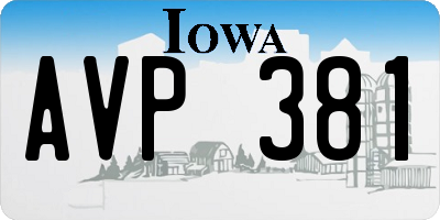 IA license plate AVP381