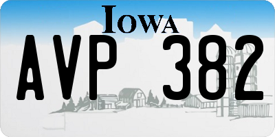 IA license plate AVP382