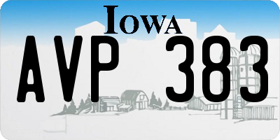 IA license plate AVP383