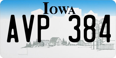 IA license plate AVP384