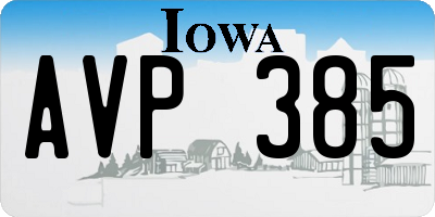 IA license plate AVP385