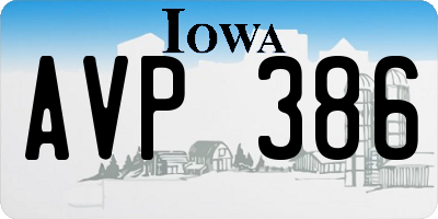 IA license plate AVP386