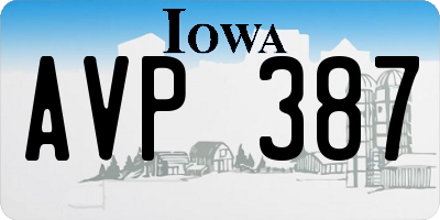 IA license plate AVP387