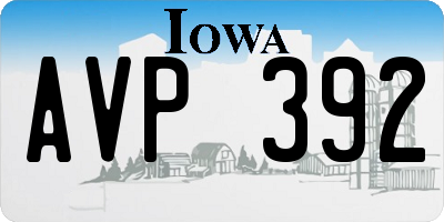 IA license plate AVP392