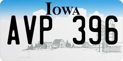 IA license plate AVP396