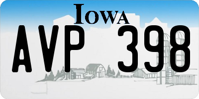 IA license plate AVP398