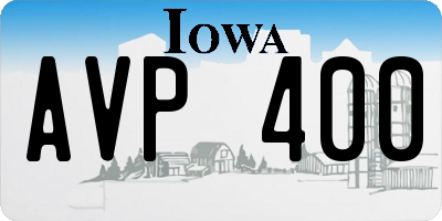 IA license plate AVP400