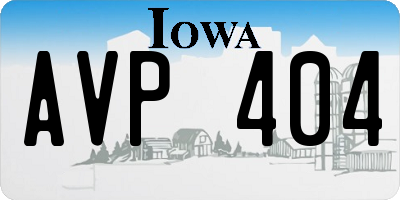 IA license plate AVP404