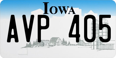 IA license plate AVP405