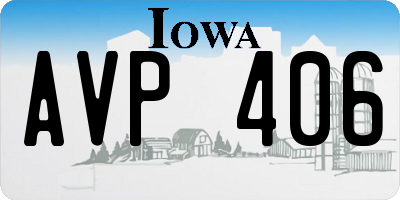 IA license plate AVP406