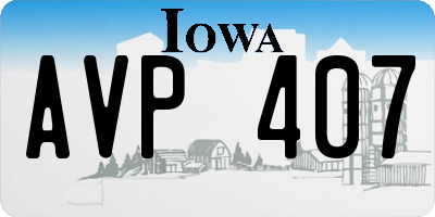 IA license plate AVP407