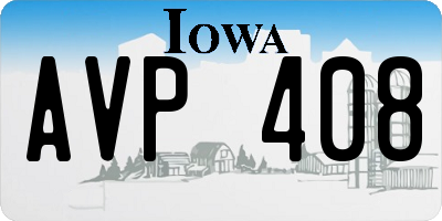 IA license plate AVP408