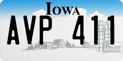 IA license plate AVP411